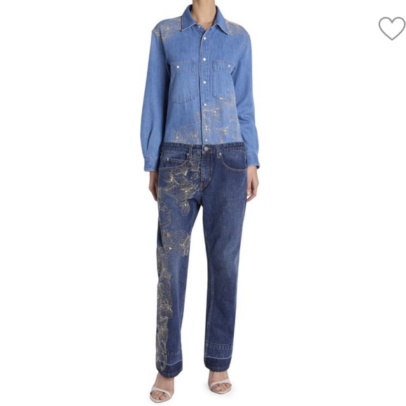 Isabel Marant Imane Pieced Denim Jumpsuit - Picture 1 of 9